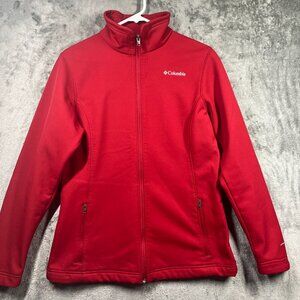 Columbia Omni-Shield Jacket Mens Medium Red Performance Softshell Wind Resistant